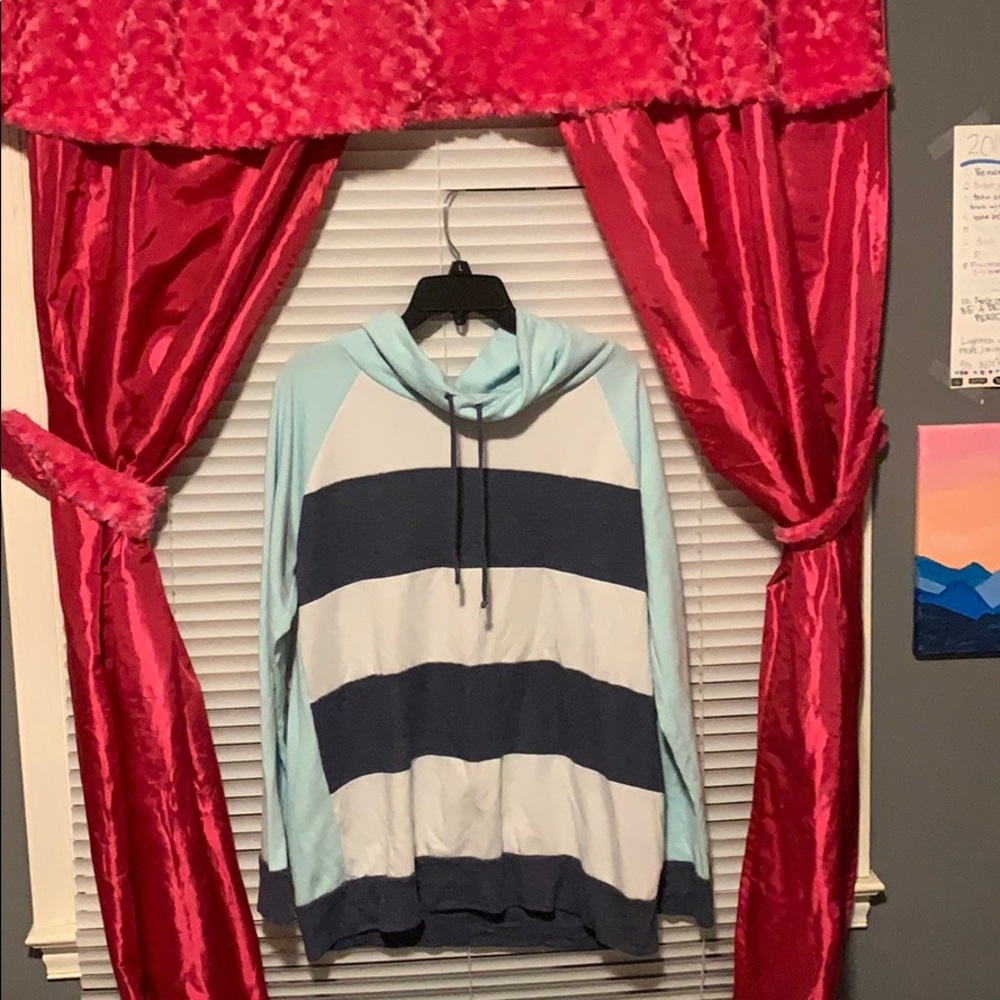 Coco Main turtle neck blue and white stripe jacket